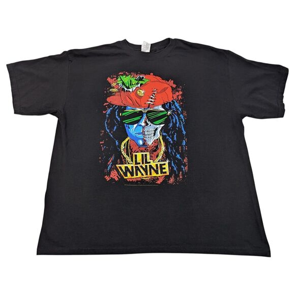 Lil Wayne Black Graphic T-Shirt Rap Hip Hop Skeleton Art XXL 2013 - Picture 2 of 9